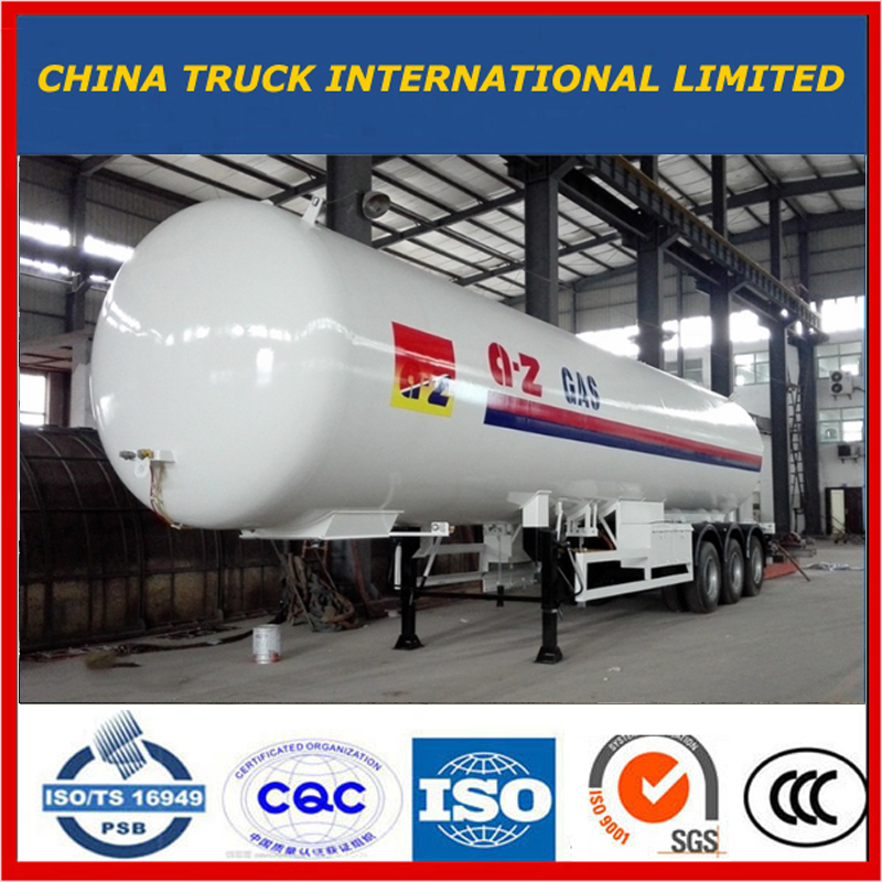 60000 liter Tri-Axle Propaan LPG-gastransporttanker Semi-trailer Gashouder Trailer Propaantrailer LPG Tanker Trailer LPG-trailer Samengeperste gastrailer